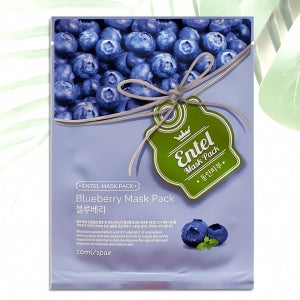엔텔 블루베리 마스크팩 10팩 안면 팩 천연 재료 보습 제품 피부관리 주름 개선 항산화
