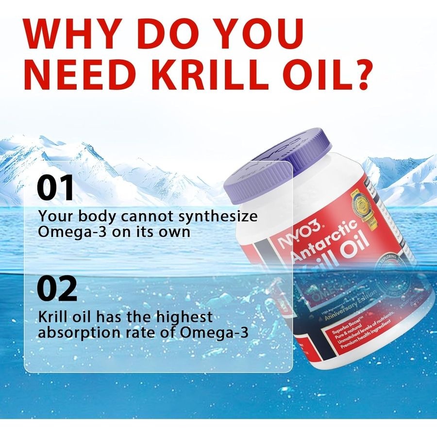 NYO3 남극 크릴오일 1000mg 인지질 오메가3 아스타잔틴 60정