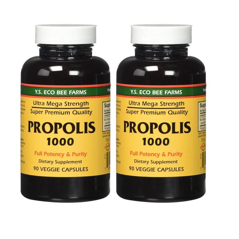 <b>YS</b> Eco Bee Farms Propolis Raw Unprocessed 1000mg <b>YS</b><b>에코비팜</b> 프로폴리스 생 미가공 1000mg 90정 90g  2개