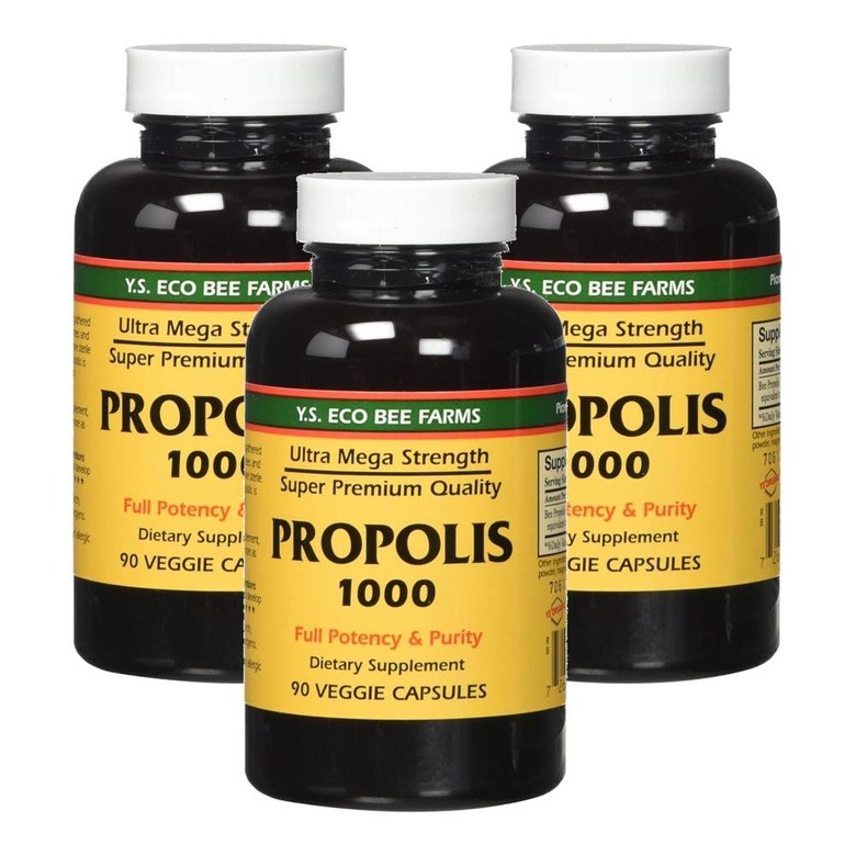 <b>YS</b> Eco Bee Farms Propolis Raw Unprocessed 1000mg <b>YS</b><b>에코비팜</b> 프로폴리스 생 미가공 1000mg 90정 90g  3개