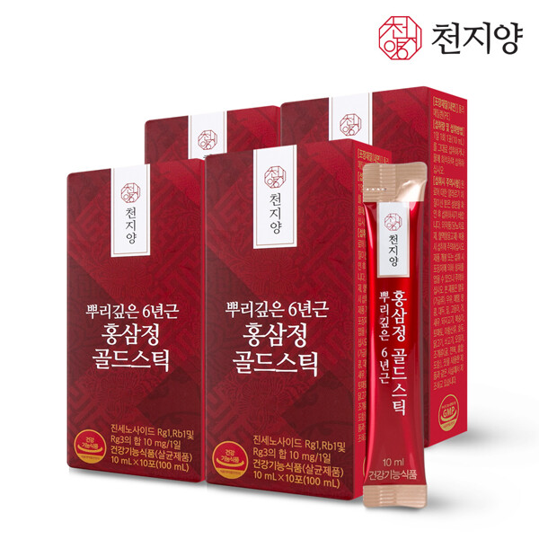<b>헬스밸런스</b> (현대Hmall)천지양 뿌리깊은6년근 <b>홍삼</b>정 골드스틱 10포(4박스)