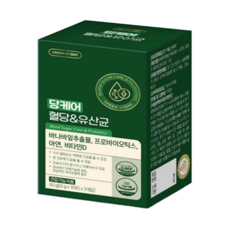 <b>그린스토어</b> 당케어 혈당 앤 유산균 2g x 30포, 1개