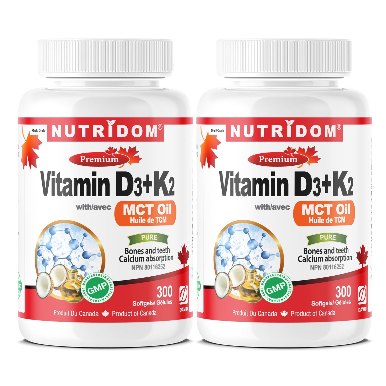 뉴트리돔 <b>비타민 D3</b>+<b>K2</b> MK7 300정, 1개