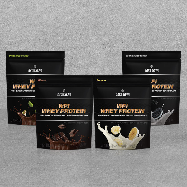 삼대오백 삼대오백 WPI <b>프로틴</b> 웨이 분리유청 포대 <b>단백질</b> 근육 보충제 4 flavor 1kg x 1팩
