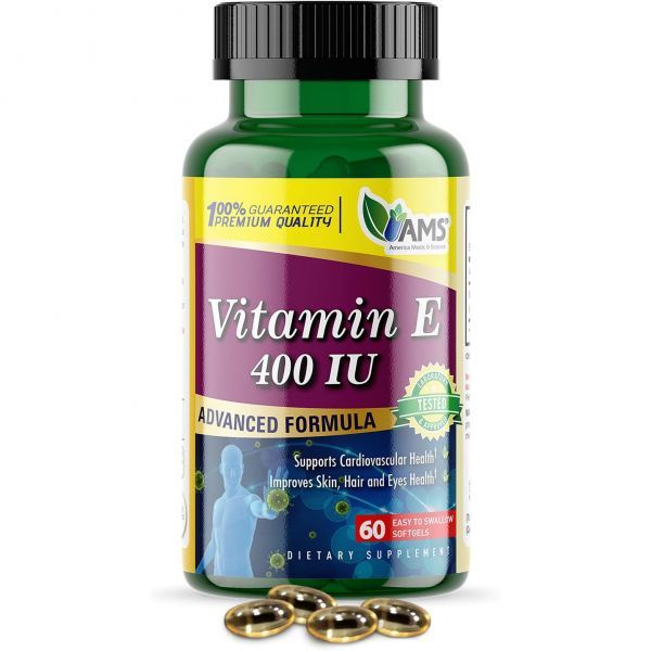 America Medic &amp; <b>Science</b> Vitamin E 400 IU 60 Softgels Dietary <b>Supplement</b> That Supports Heart Health