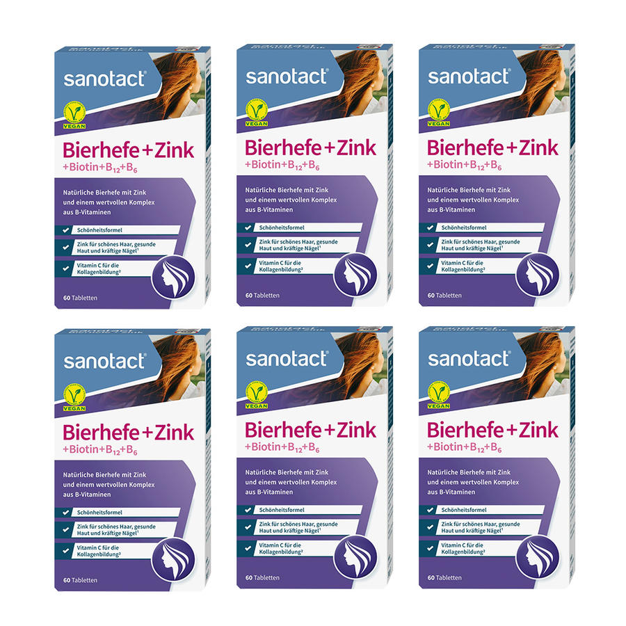 <b>자노탁트</b> 비오라보 비어헤페 맥주효모+<b>아연</b> 60정 6개세트