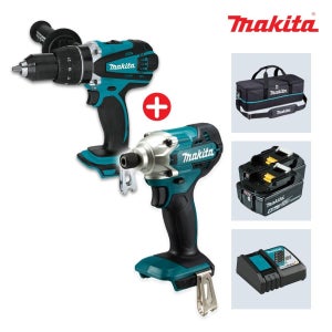 마끼다 DLX2016TR2 18V 5.0Ah 충전콤보세트 (DTD156+DDF458) 임팩드릴+드라이버드릴+툴백