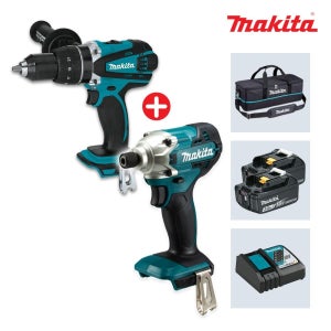 마끼다 DLX2016FR2 18V 3.0Ah 충전콤보세트 (DTD156+DDF458) 임팩드릴+드라이버드릴+툴백