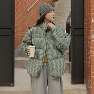 임부복*민초체크스트링 웰론패딩