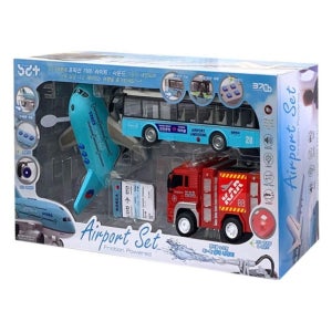 공항 비행기 버스 소방차 작동완구 세트 장난감 비행장난감 에어플레인 비행작동 남아완구 토이