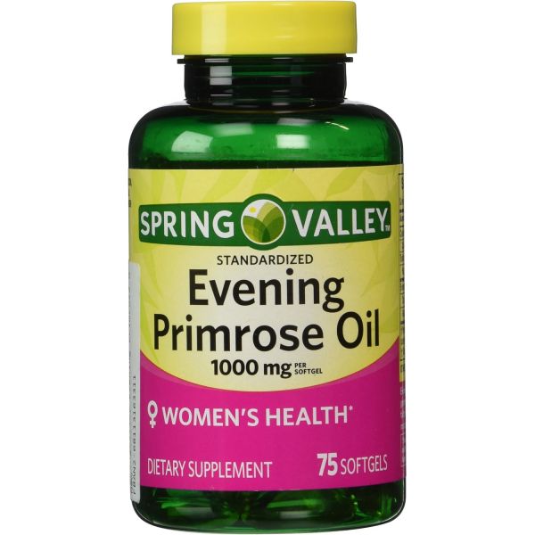 프림로즈 붓기 생리전증후군 <b>스프링 밸리</b> 이브닝 오일 1000mg 75개 팩 1  1개