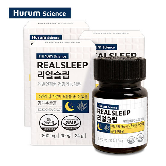 <b>휴럼</b> <b>휴럼</b> 리얼슬립 <b>감태</b>추출 숙면 수면 보조 건강기능식품 3개월분