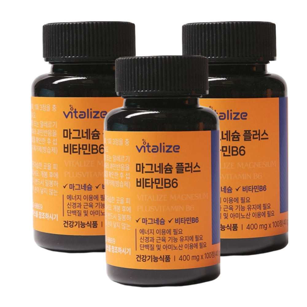 바이탈라이즈 마그네슘 플러스 비타민B6 100정, 1개