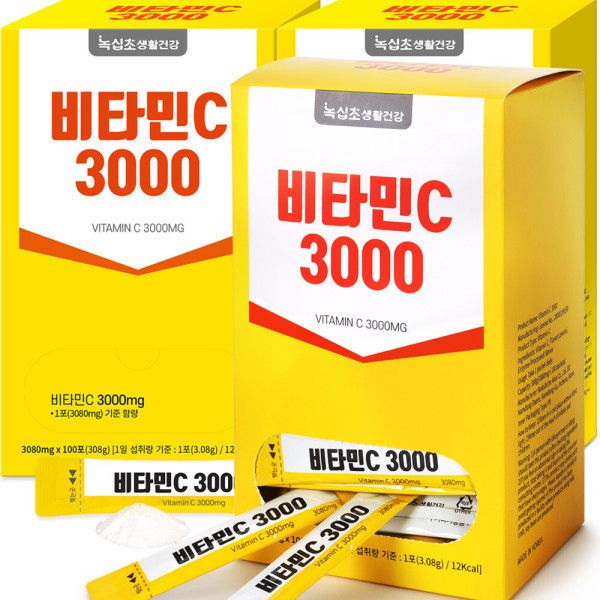녹십초 비타민C 3000mg 레몬향 스틱형 100포, 3개
