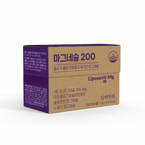 담백하루 마그네슘 200 리포좀 고흡수 유기산 30포, 1개