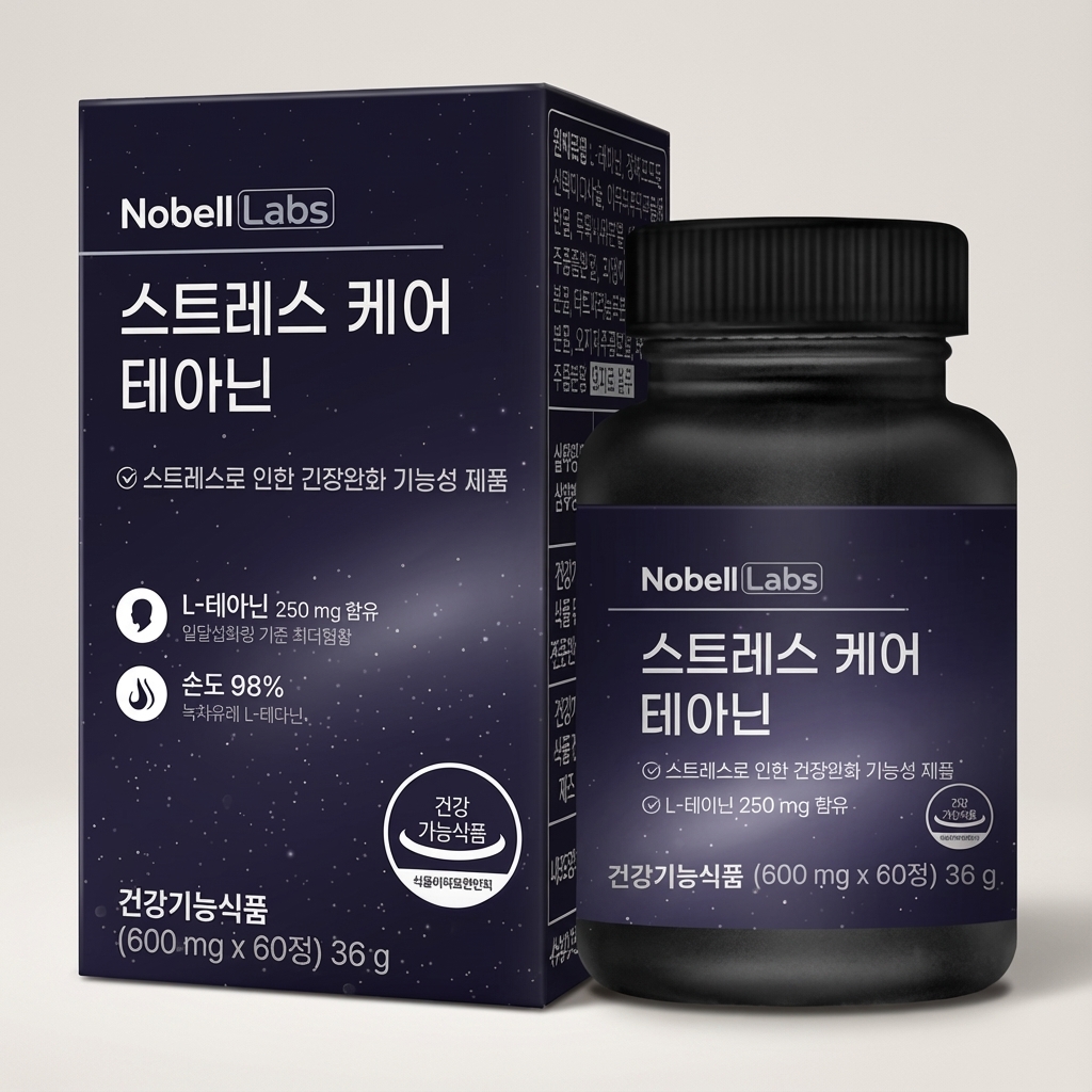 노벨랩스 <b>스트레스</b> 케어 테아닌 60정, 1개