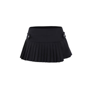 [오드원아웃] UNBALANCE PLEATS SKIRT BLACK 25OFWBT01BKS