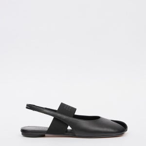 MM6 블랙 레더 오픈 토 샌달 S59WP0212P3628T8013