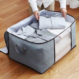1+1 부직포 이불정리함 이불보관함 이불정리 이불압출팩 이불수납함 수납정리 겨울옷정리