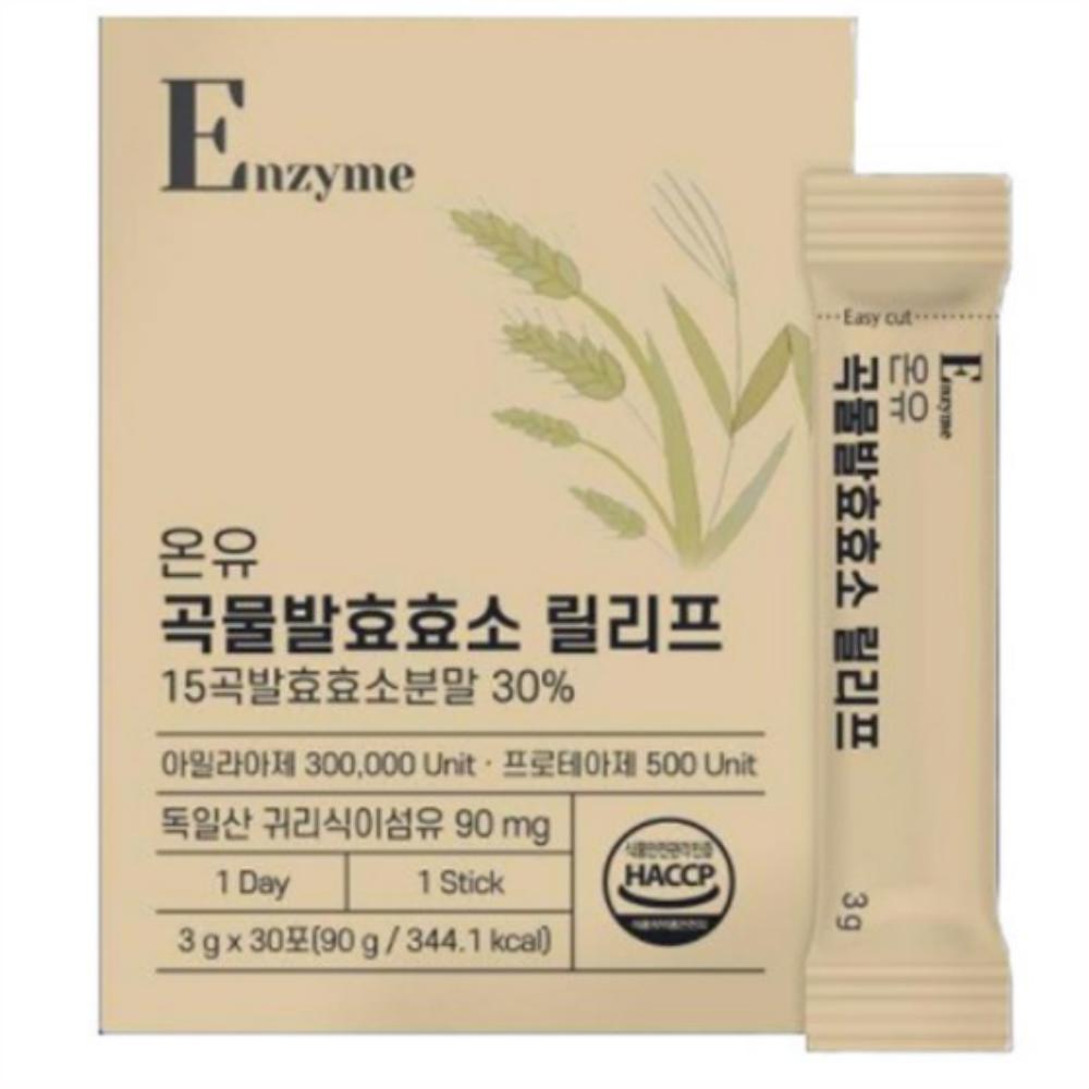 온유바이오 <b>온유 곡물발효효소 릴리프</b>  6개  90g