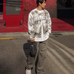 파이미오 바시티점퍼[SHI 빅사이즈 안감누빔 더티워싱]