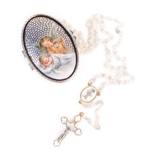 등불 수호천사 3mm 5단 묵주 세트(이태리수입) 천주교 성물