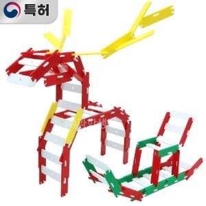 창의력 두뇌개발 OTE Block루돌프와 썰매(104pcs)(3D뷰 이미지제공)
