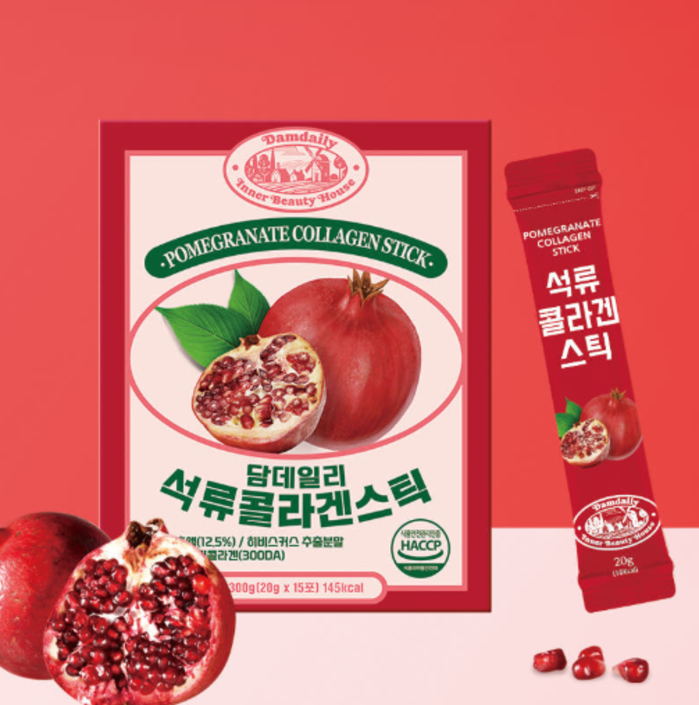 담<b>데일리</b> <b>석류  콜라겐</b> 스틱 300달톤 어린 저분자 2박스 30포 저당 저칼로리 이너<b>뷰티</b>
