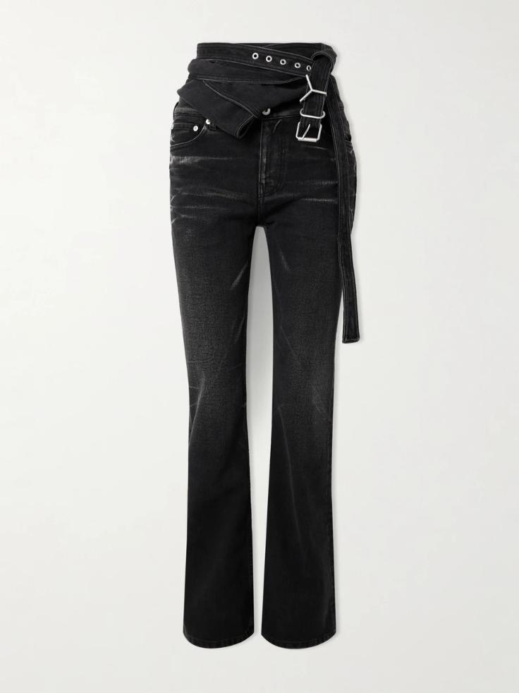 와이프로젝트 청바지 Y/PROJECT Belted bleached low-rise flared jeans 1647597339554280