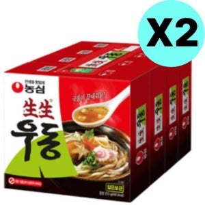 [셀러허브 식품] 농심 생생 우동 봉지 카톤 멀티 캠핑 4개입 X 2세트