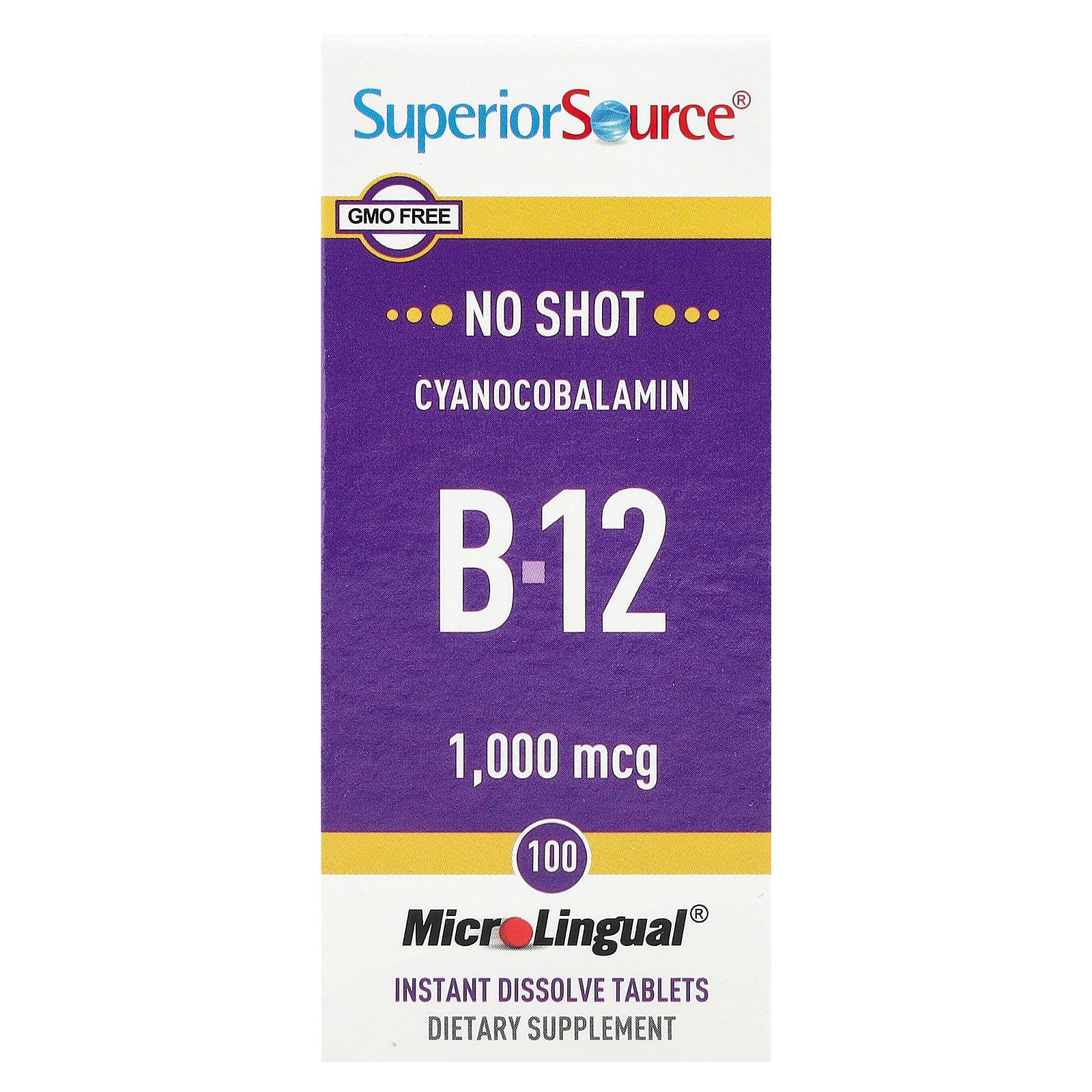 슈페리어소스 슈페리어 소스 105471 <b>시아노코발라민</b> B12 <b>1000mg</b> 마이크로 100개입