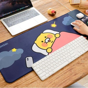 [에스진] 춘식이 고속 무선충전 장패드 마우스 키보드 패드 듀얼 데스크매 대형 책상