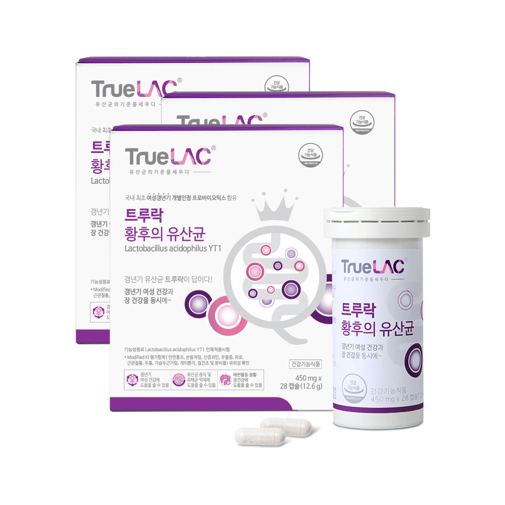 트루락 황후의 유산균 여성 <b>갱년기</b> 유산균 YT1 와이티원 28정 3개