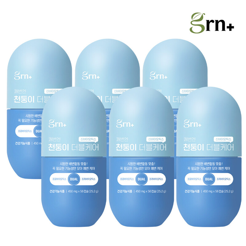 Grn+ <b>GRN 프로바이오틱스</b> 유산균 쾌변엔 천둥이 더블케어 6EA