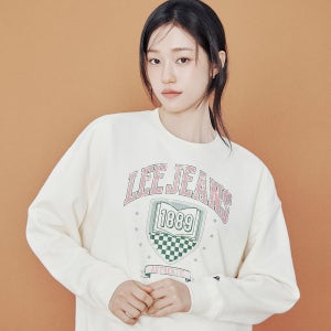 [리] 우먼 유니브 그래픽 맨투맨 크림