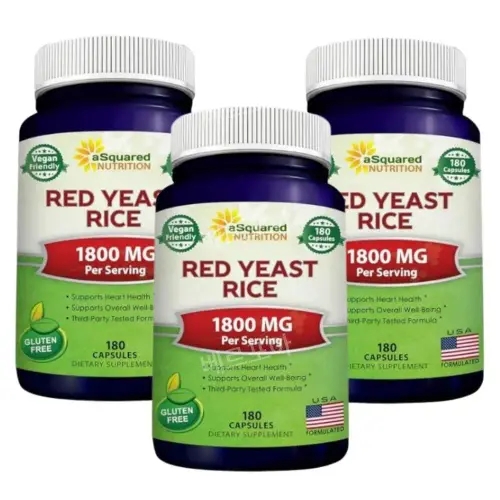 aSquared 홍국쌀 <b>Red Yeast Rice</b> 1800mg 180캡슐 3개