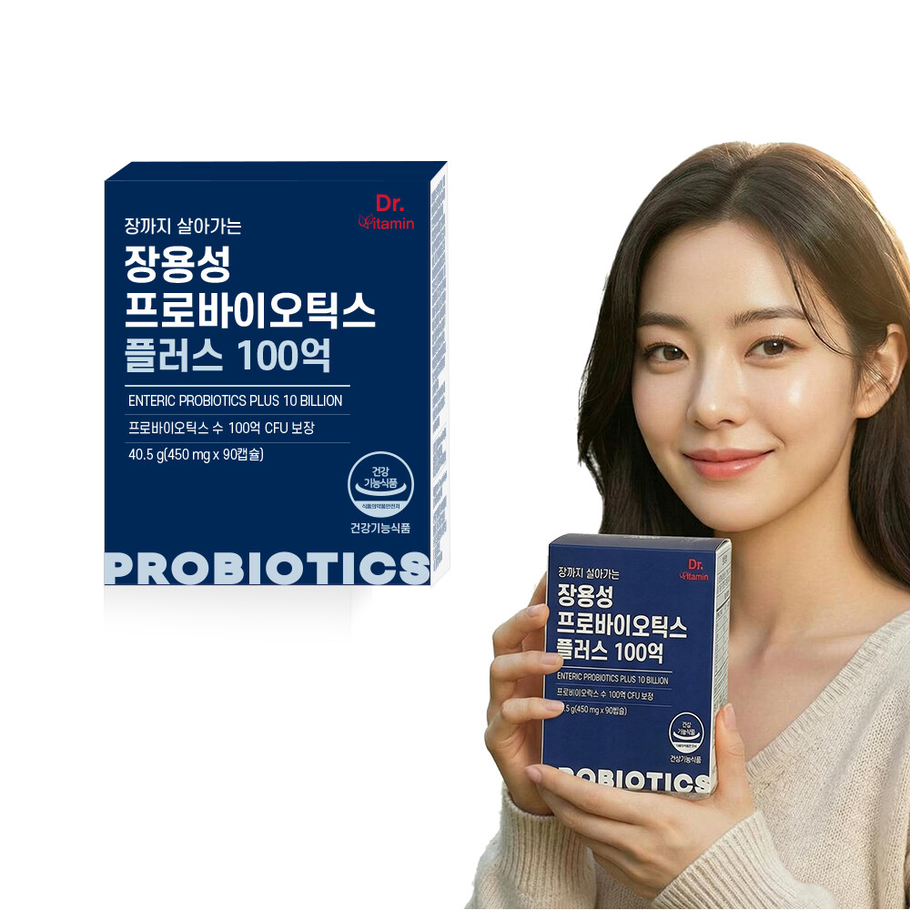 <b>비타민뱅크</b> 닥터비타민 장까지살아가는 장용성 프로바이오틱스 플러스 100억 90캡슐