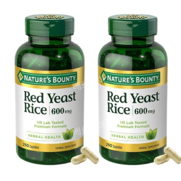 네이처스바운티 <b>레드이스트라이스</b> 홍국쌀 600mg 250캡슐 2개