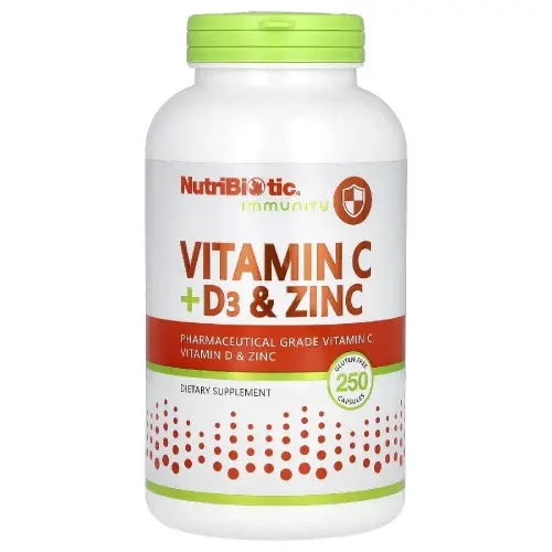 뉴트리바이오틱 비타민C Vitamin 비타민D3 징크 아연 <b>이뮨 헬스</b> 캡슐 250정