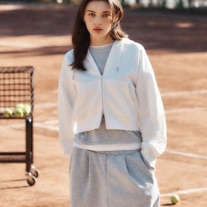 [스파오] [프렌치테리] 여성 2-WAY 후드 집업_SPMZG23G01