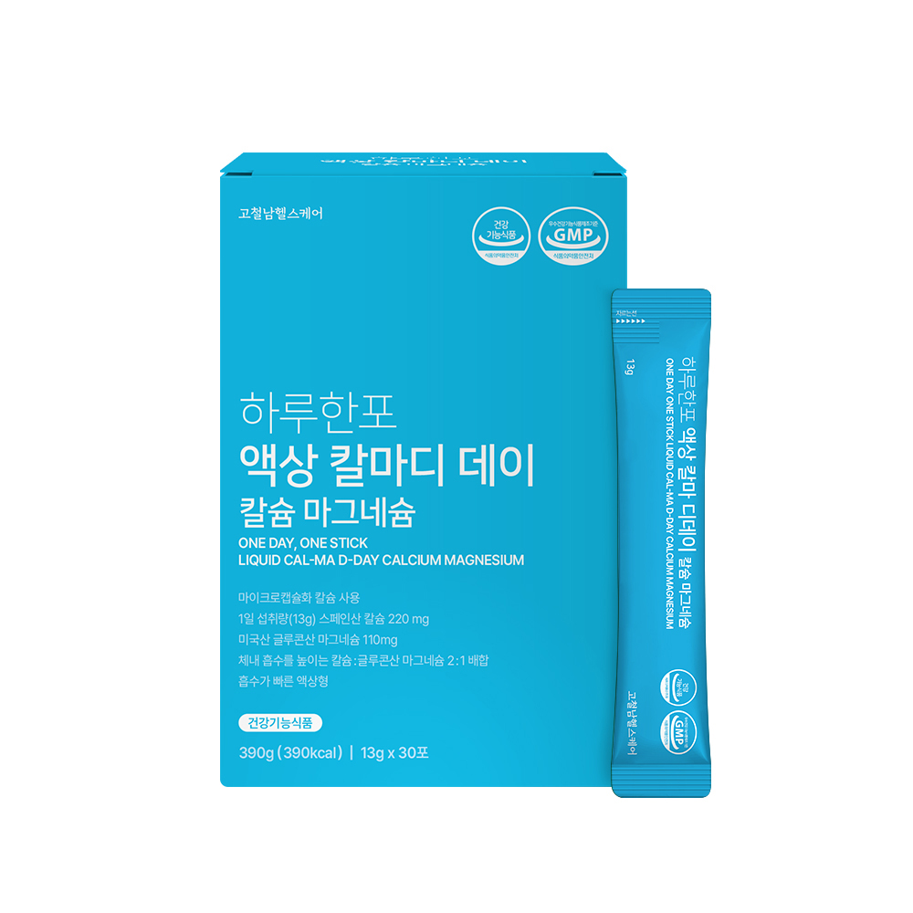 고철남헬스케어 하루한포 액상 <b>칼마디</b> 디데이 칼슘 마그네슘 13g x 30포, 1개