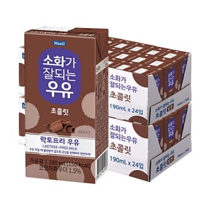 [롯데백화점] 매일 소화가잘되는우유 초콜릿 190ml 48팩 LE1220674130