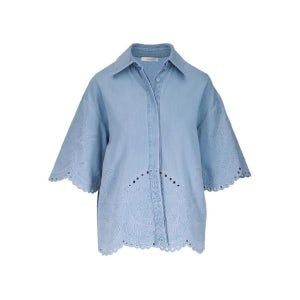 짐머만 플로럴 자수 코튼 블라우스 7214TRS263ICESTM TP446138885