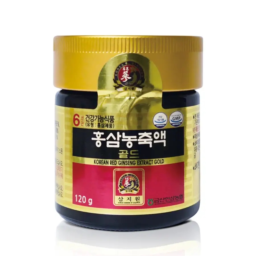 <b>백제금산인삼농협</b> 삼지원 6년근 홍삼농축액 골드 <b>면역력</b> 강화 피로회복 선물세트 1박스 120g
