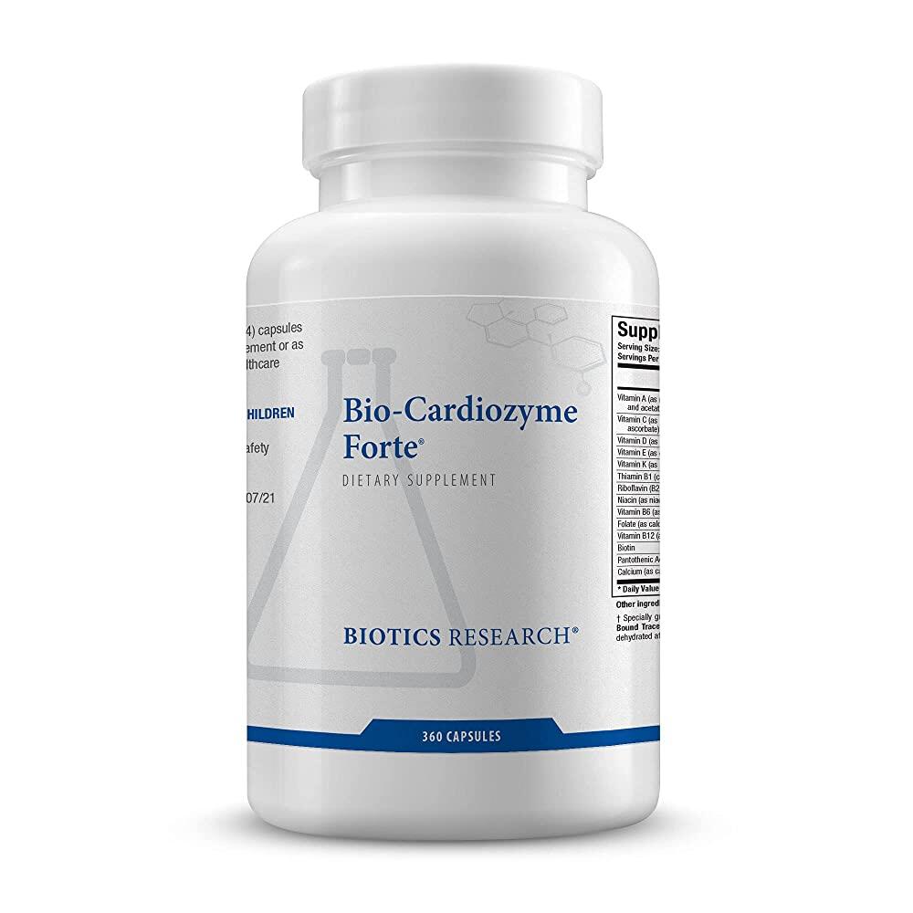 Biotics Research Bio Cardiozyme Forte 건강한 멀티<b>비타민 심혈관</b> 건강과 기능을 지원하도록 설계된 광범위한 스펙트럼 포뮬레이션 강력한 지원 360