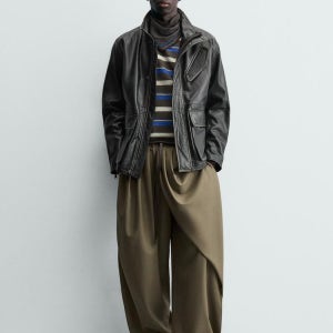 자라 레더 자켓 포켓 디테일 리미티드 에디션 가죽 LIMITED EDITION LEATHER JACKET WITH POCKETS 495684596 149368387