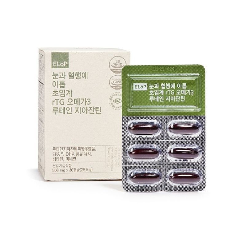 <b>이롭</b> 초임계 rTG 오메가3 <b>루테인</b> 지아잔틴 3+1박스[34011313]