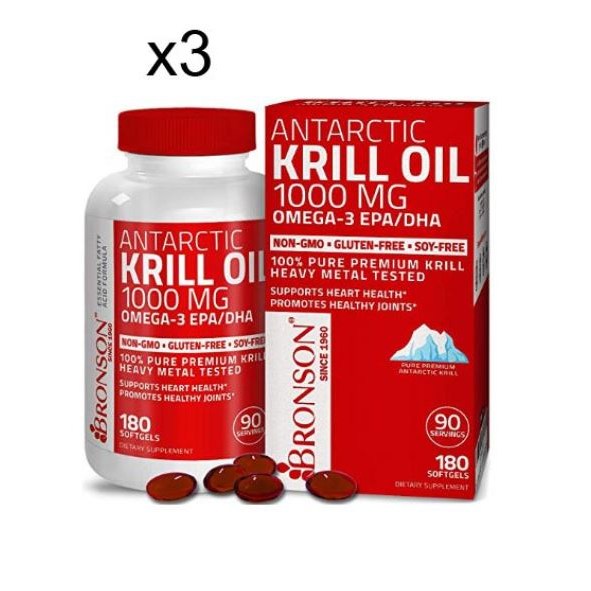 2+1 <b>브론슨</b> 남극 크릴오일 오메가3 1000mg 180젤