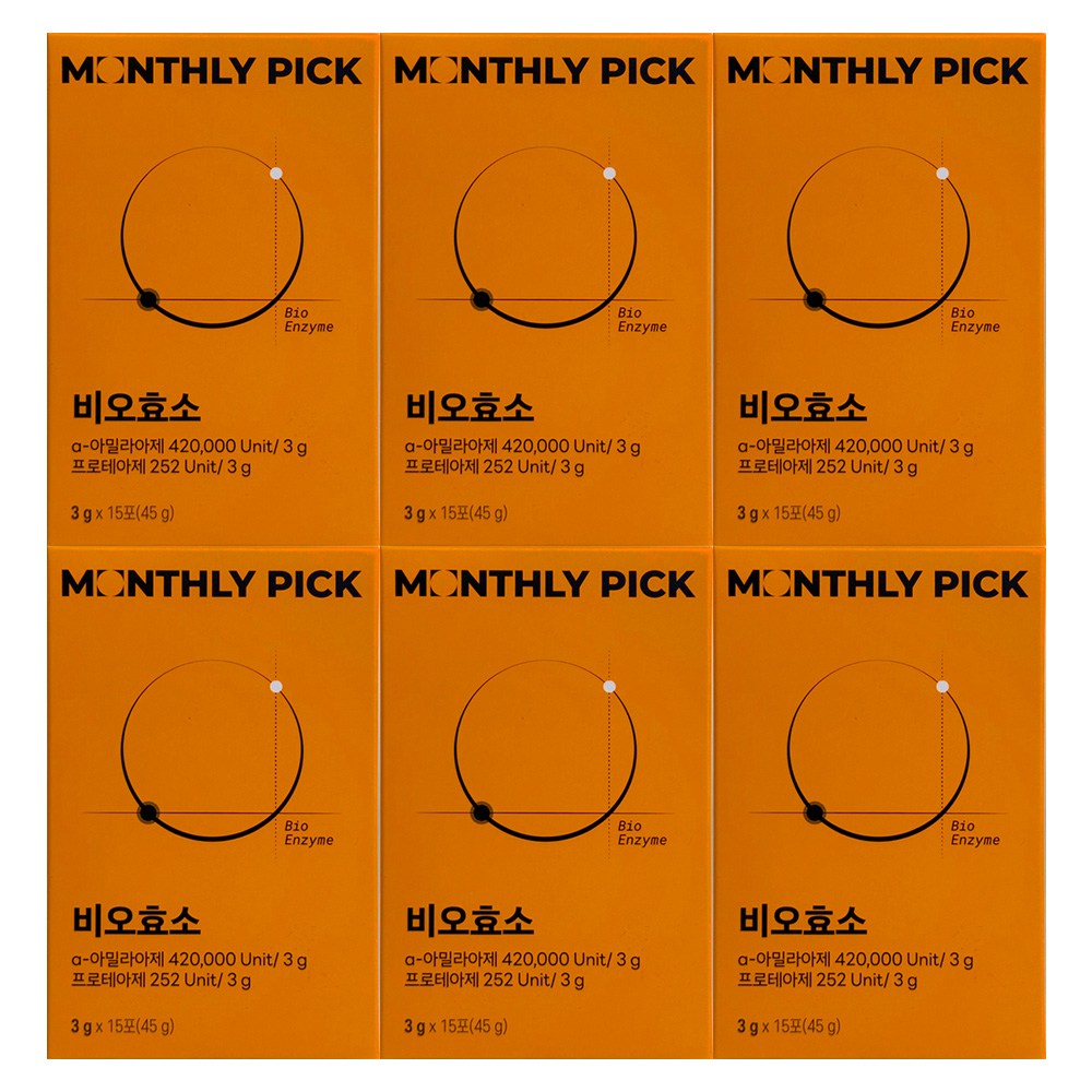 <b>먼슬리픽</b> 비오<b>효소</b> 3g x 15포 6개