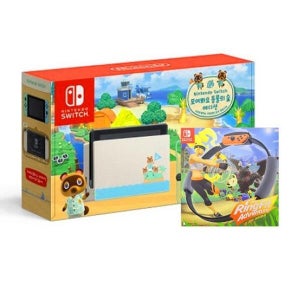 닌텐도  스위치 모여봐요 동물의 숲 에디션 본체 + 링 피트 어드벤처 국내 Ss (40871996)